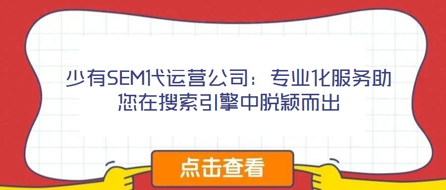 少有SEM代運營公司:專業化服務助您在搜索引擎中脫穎而出